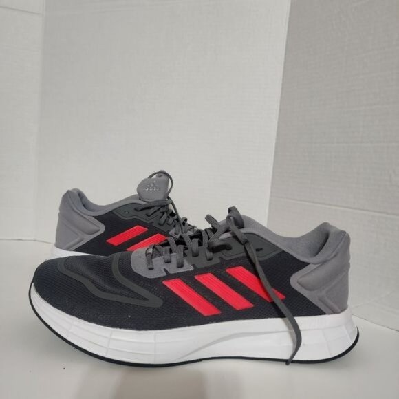 Adidas Duramo 10 Running Shoes Grey Four Vivid Red Iron Metallic Men\'s Size 12.5 main image 5
